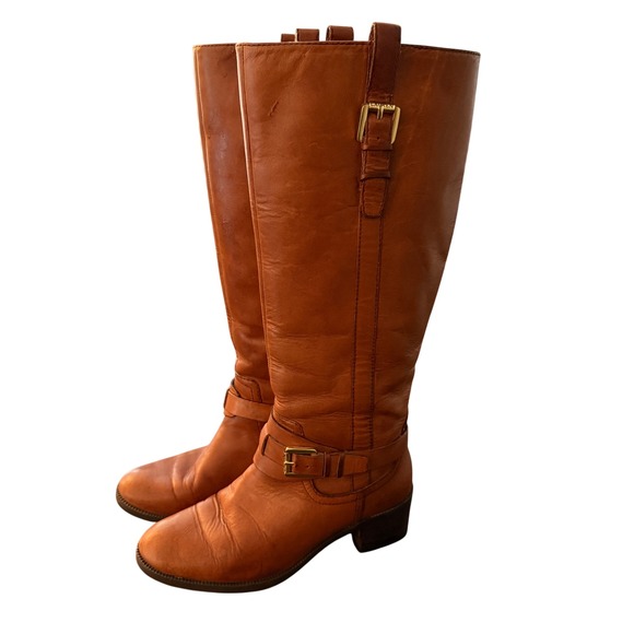 Lauren Ralph Lauren Shoes - Lauren Ralph Lauren Riding Boots Womens 6.5B Brown Leather Charleen Equestrian